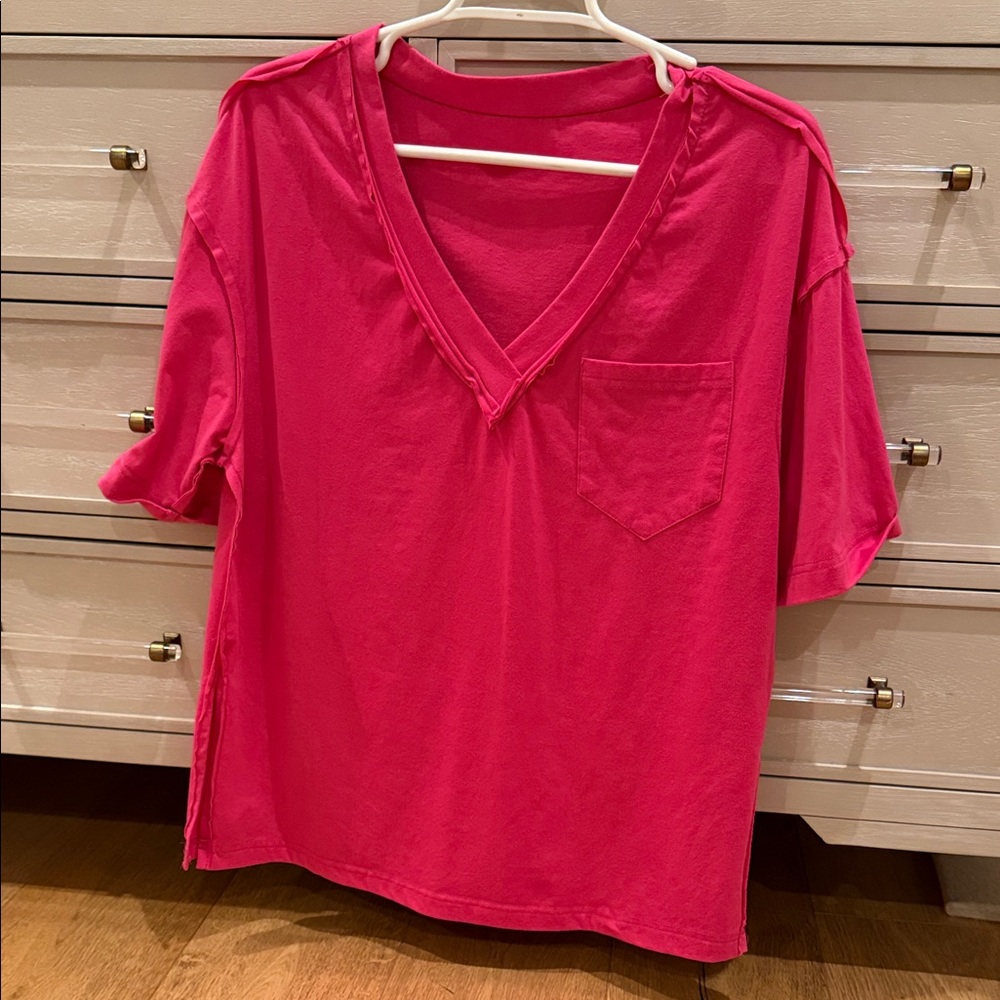 SHEIN Pink Short Sleeve Tee
